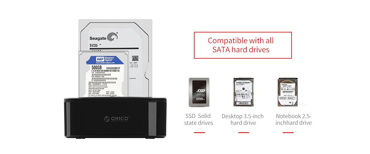 Докинг станция Orico 6228US3-C Storage HDD/SSD Dock 2 BAY Clone 2.5/3.5 USB3.0 
