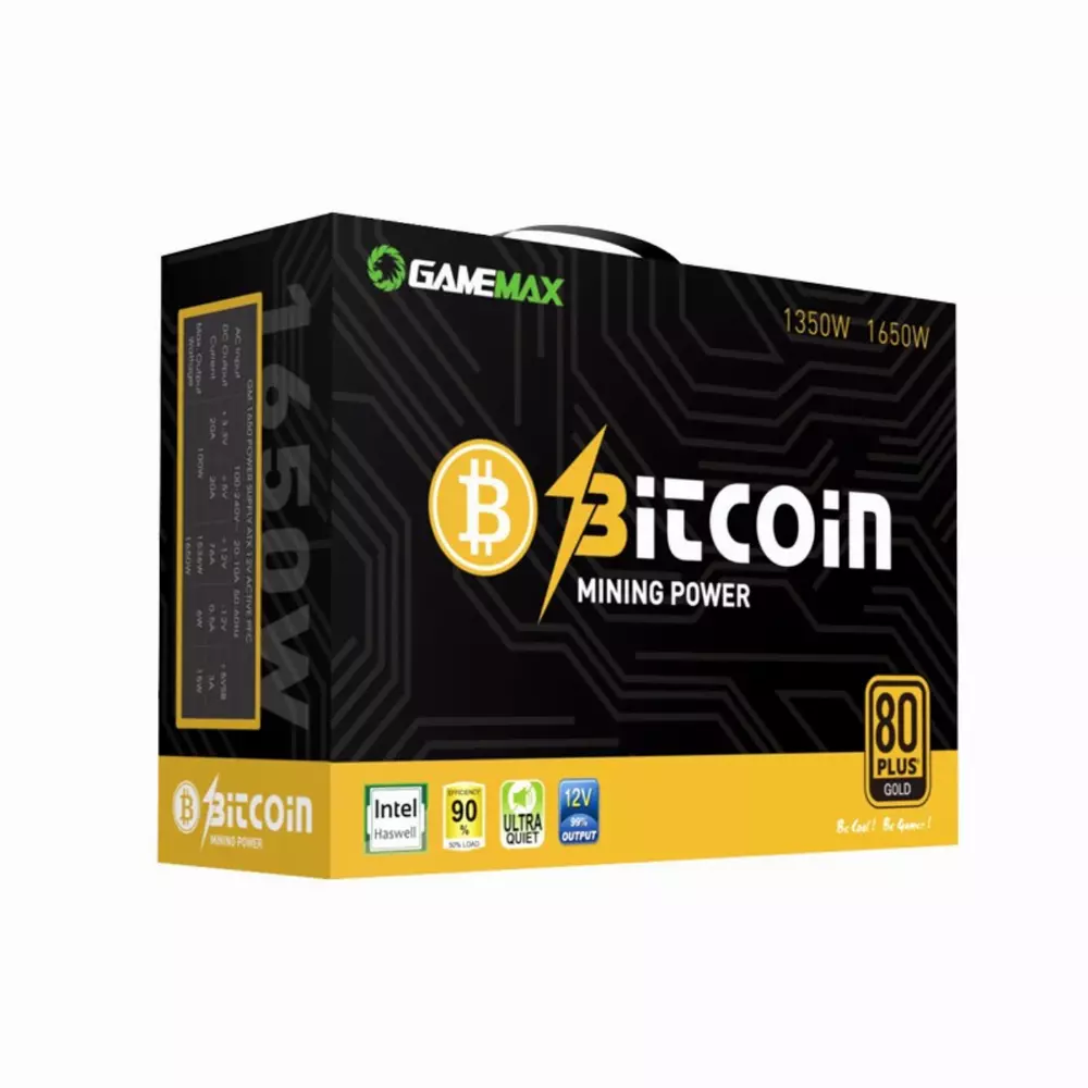Захранване Gamemax GM-1350 1350W 80+ Gold Bitcoin Mining 12xPCIe PSU