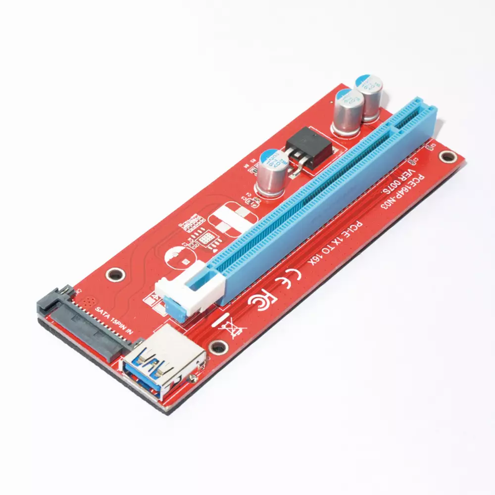 Makki Екстендер Mining Riser/Extender PCI Express 1x to 16x v.7 - 270uf - MAKKI-SR137-270