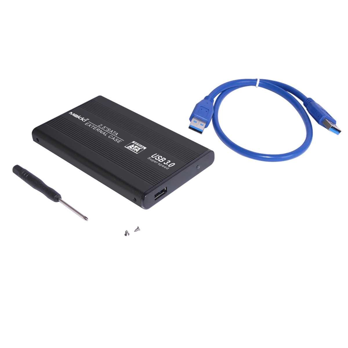 Boîtier externe pour disque dur Makki External Case 2.5" SATA USB3.0 Aluminium Black
