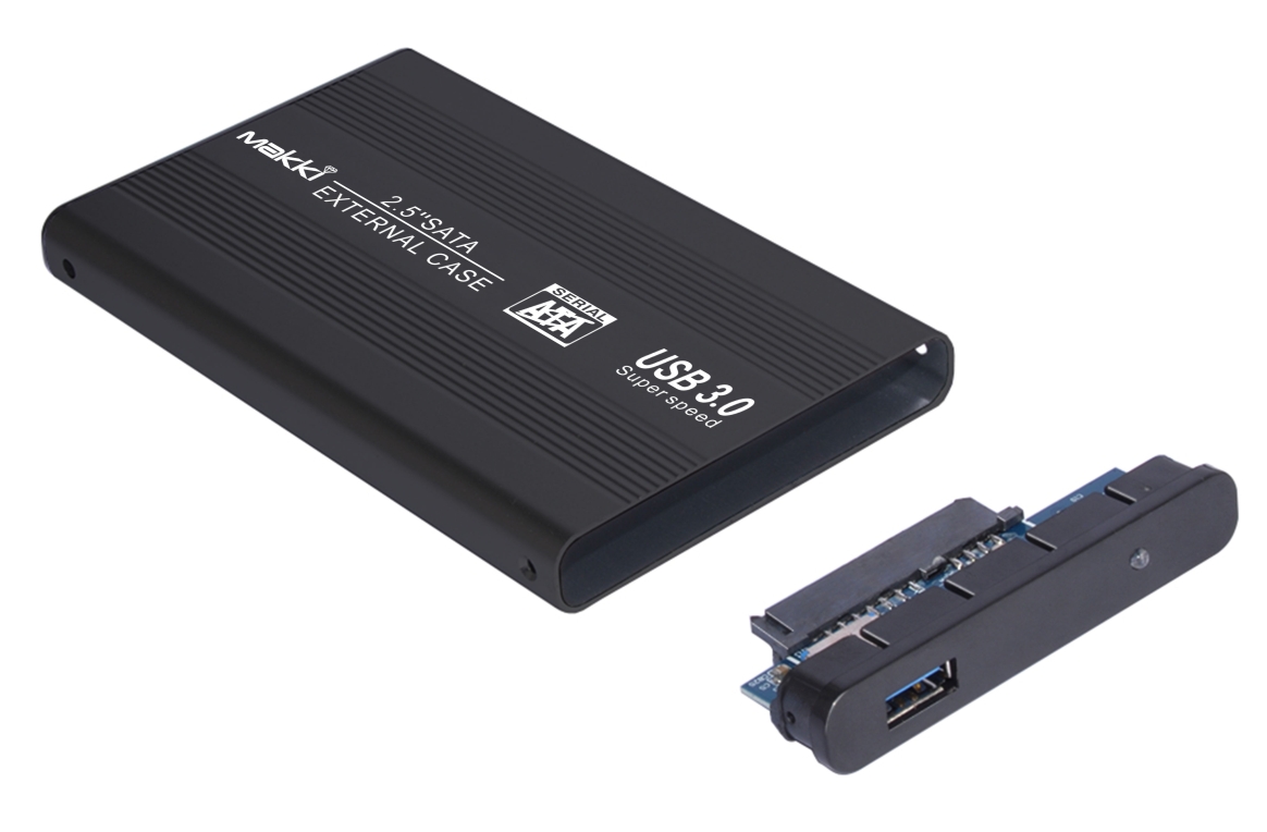 Boîtier externe pour disque dur Makki External Case 2.5" SATA USB3.0 Aluminium Black