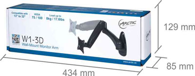 Arctic Крепление для монитора на стену WALL Mount Monitor W1-3D - AEMNT00032A