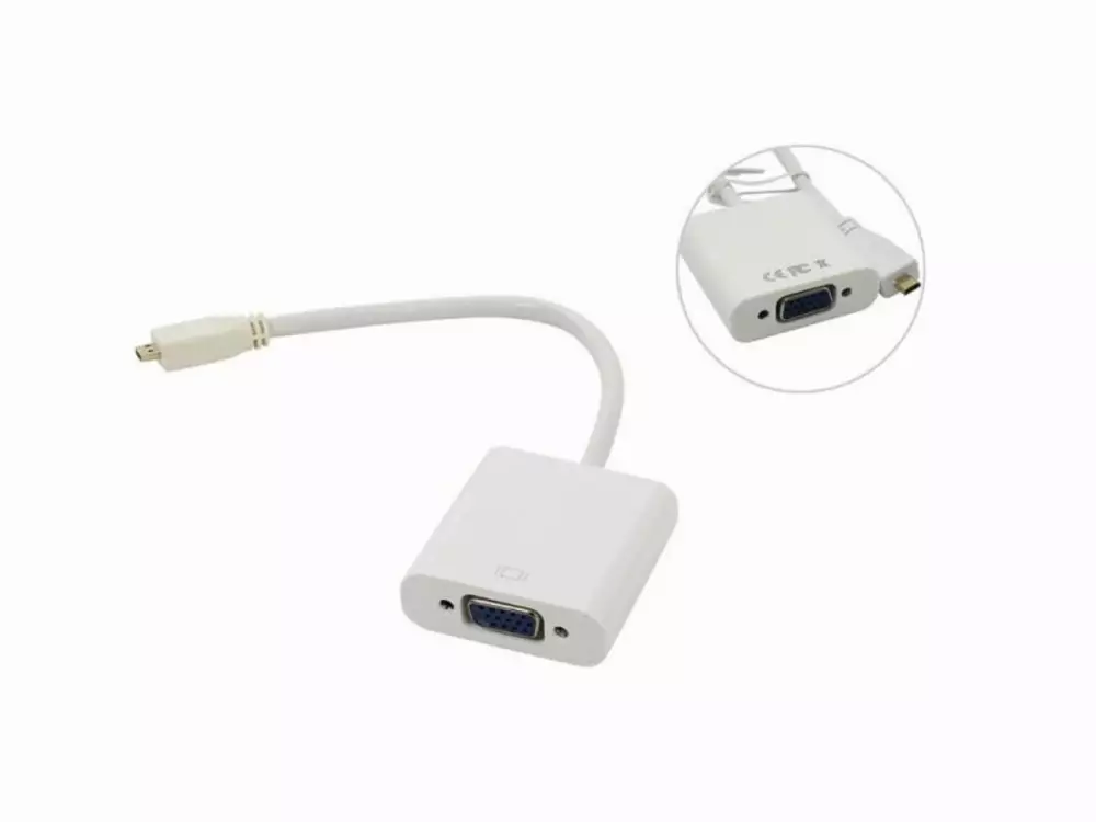 VCom Адаптер Adapter Micro HDMI DM to VGA F White - CG593-0.15m