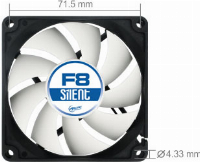 Вентилатор Arctic F8 Silent - 80mm/1200rpm