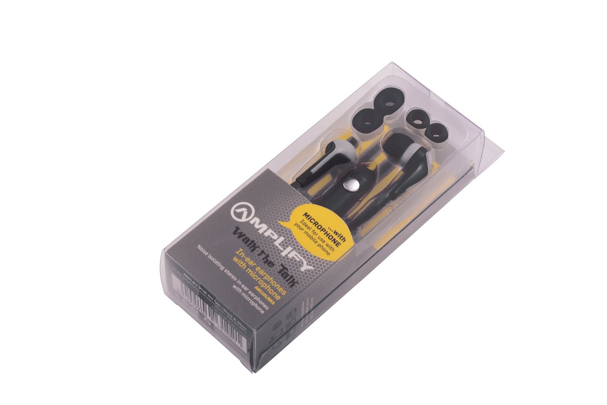 Amplify Слушалки Walk the Talk- In-earphones with mic Black & silver AM1101/BKG