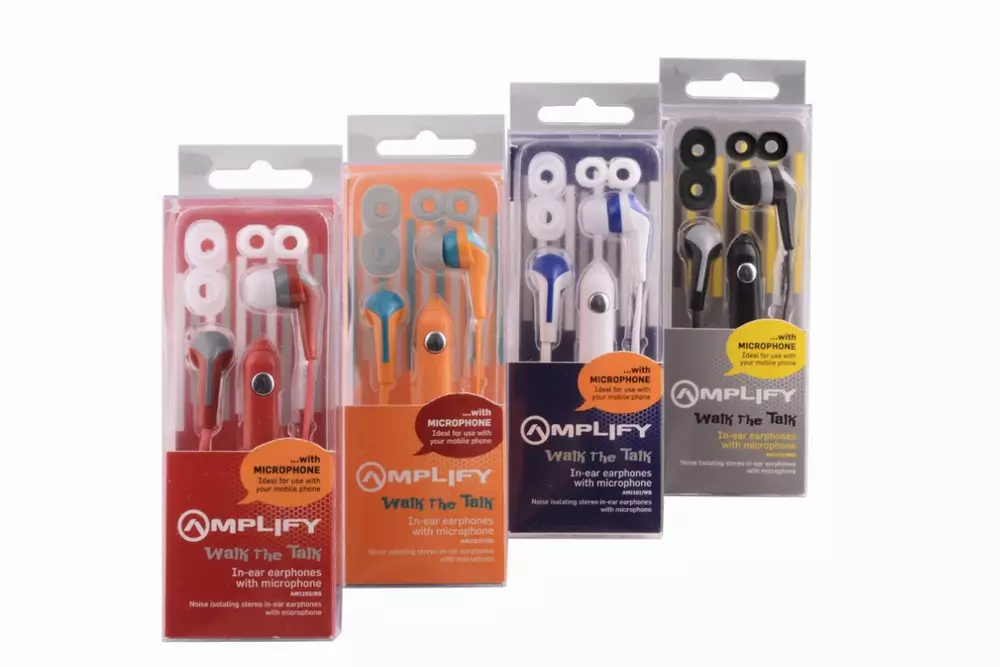 Amplify Слушалки Walk the Talk- In-earphones with mic Black & silver AM1101/BKG
