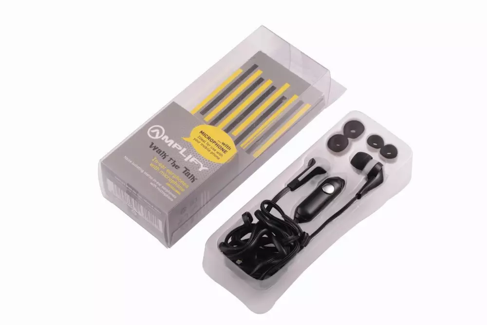 Amplify Слушалки Walk the Talk- In-earphones with mic Black & silver AM1101/BKG