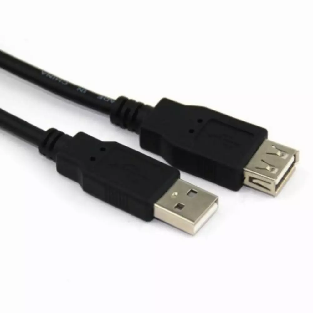 VCom Кабел USB 2.0 AM / AF Black - CU202-B-3m