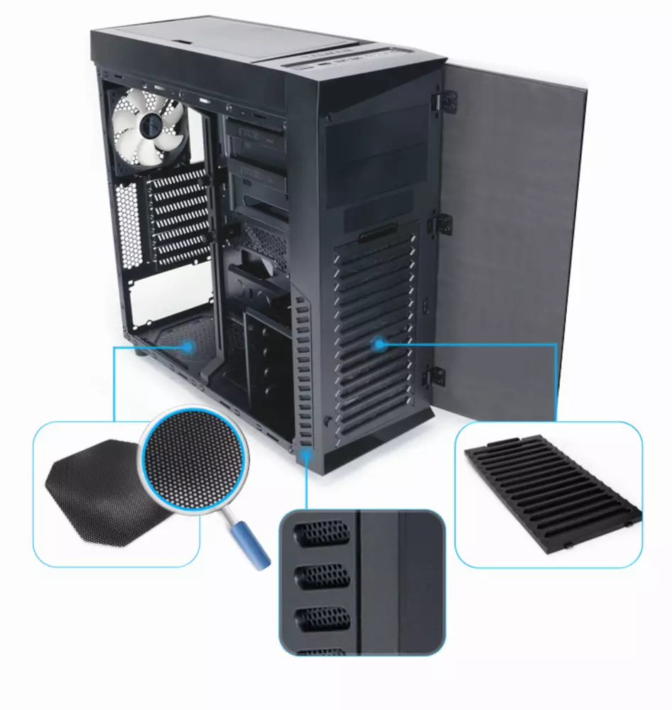 Кутия Zalman R1 Soundproof USB3.0