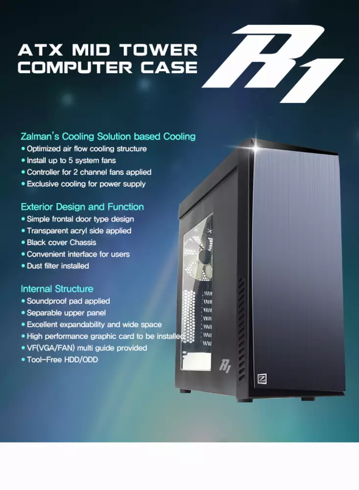 Кутия Zalman R1 Soundproof USB3.0
