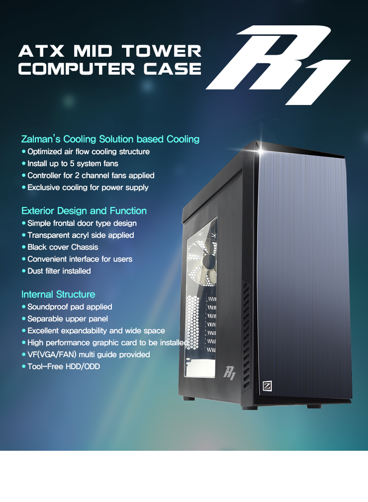 Кутия Zalman R1 Soundproof USB3.0