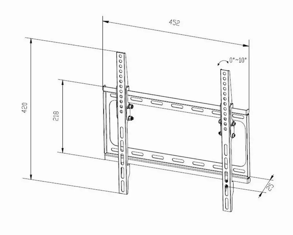 Makki стенна стойка за телевизор TV Mount - SF2 - Tilt 0&deg;/10&deg;, 26"-50", 30 kg - TV-SF2