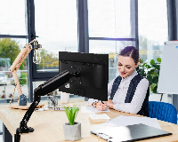 Makki Стойка за монитор Monitor Mount - GL501 Aluminuim Black - 1 Monitor, Gas Lifter - MA-GL501-BK