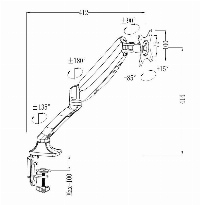 Makki Стойка за монитор Monitor Mount - GL501 Aluminuim Black - 1 Monitor, Gas Lifter - MA-GL501-BK