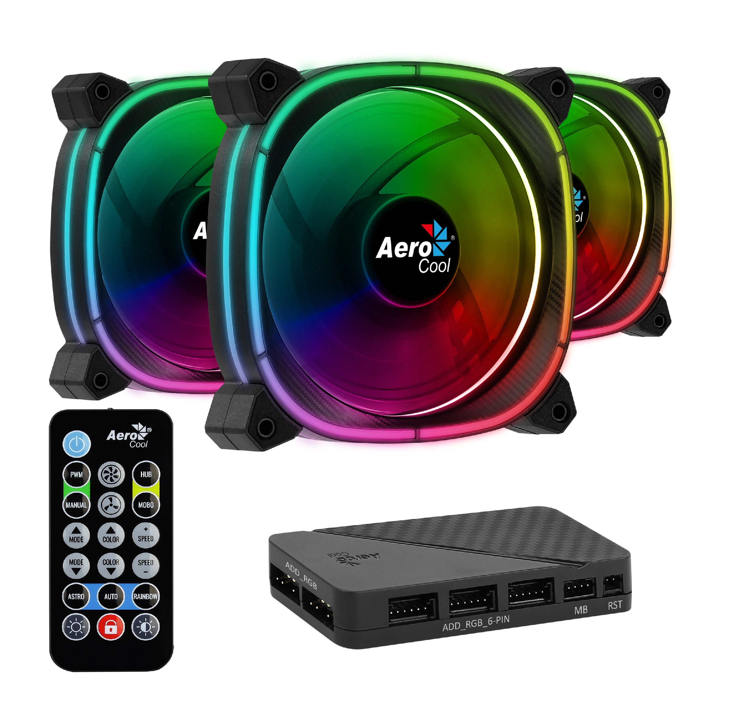 Комплект вентилатори AeroCool ASTRO 12 Pro 3-in-1 3x120mm ARGB with Hub
