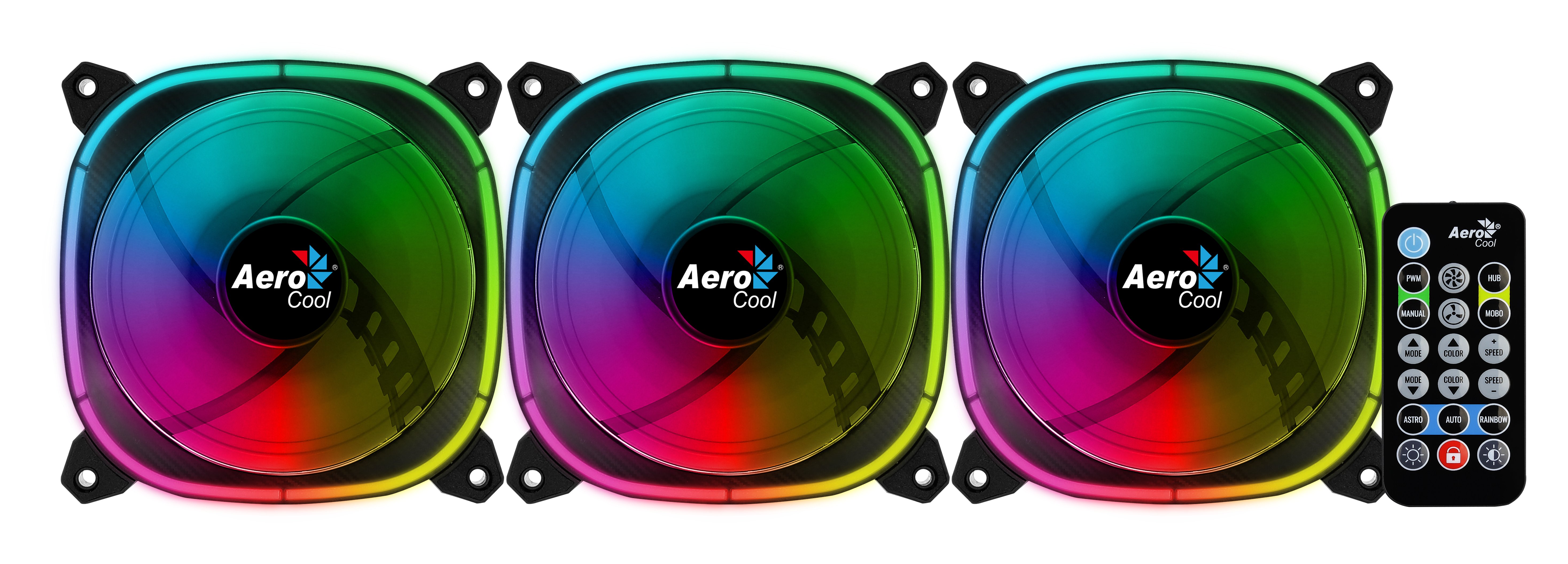 Комплект вентилатори AeroCool ASTRO 12 Pro 3-in-1 3x120mm ARGB with Hub