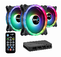Комплект вентилатори AeroCool 3-in-1 3x120mm - DUO 12 Pro - Addressable RGB with Hub, Remote - ACF3-DU10227.11