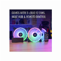 Комплект вентилатори AeroCool 3-in-1 3x120mm - DUO 12 Pro - Addressable RGB with Hub, Remote - ACF3-DU10227.11