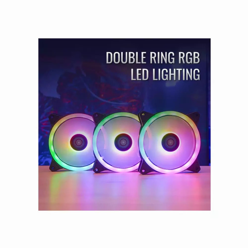 Комплект вентилатори AeroCool 3-in-1 3x120mm - DUO 12 Pro - Addressable RGB with Hub, Remote - ACF3-DU10227.11