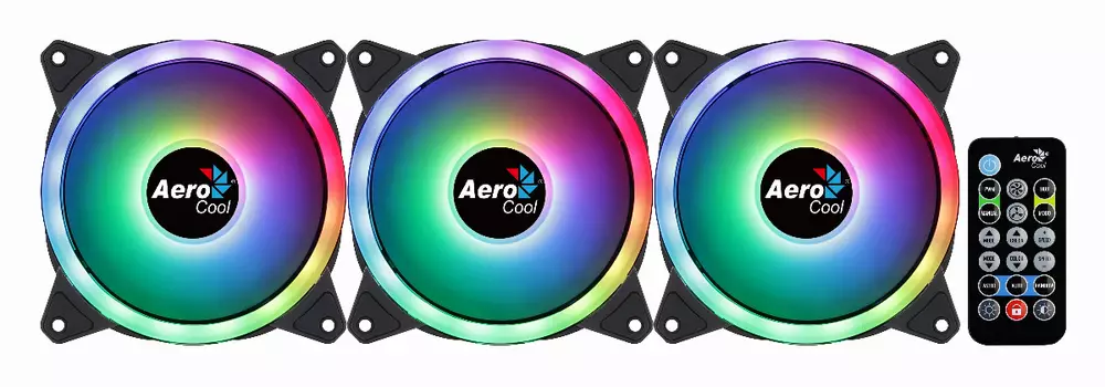 Комплект вентилатори AeroCool 3-in-1 3x120mm - DUO 12 Pro - Addressable RGB with Hub, Remote - ACF3-DU10227.11