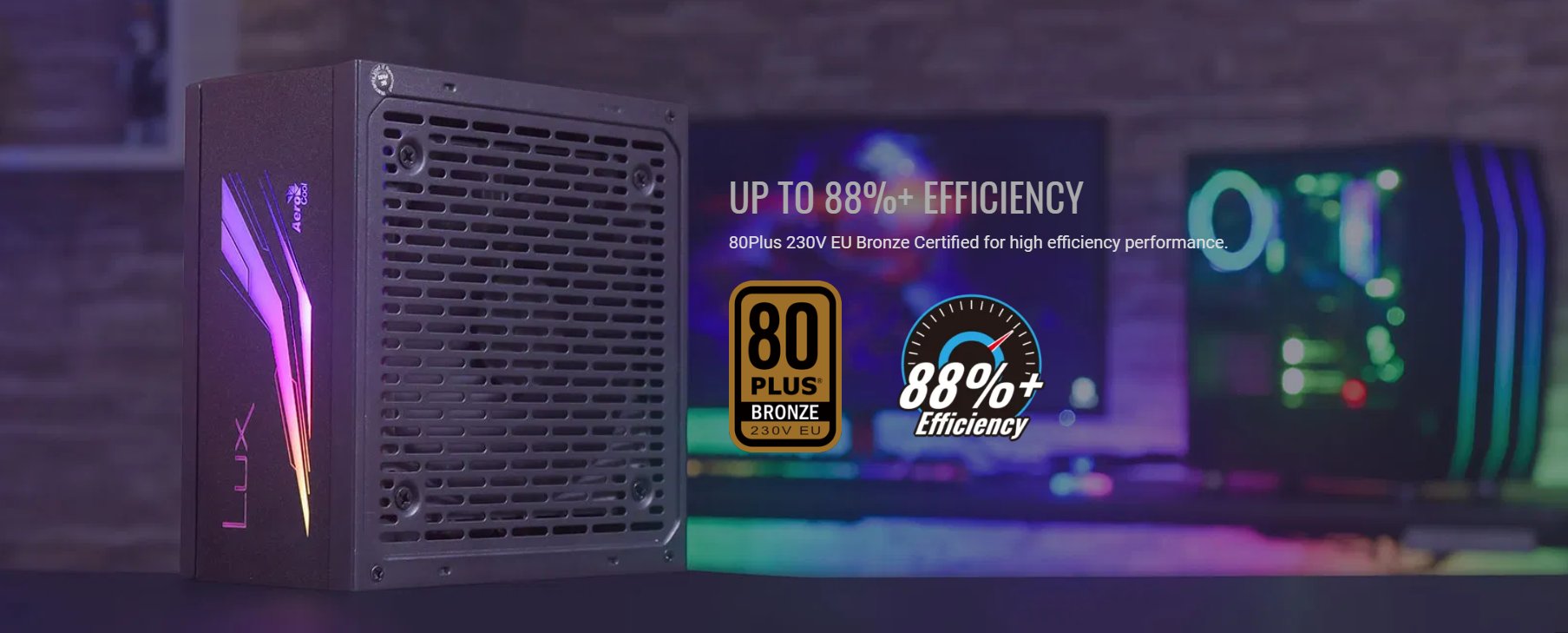 Захранване AeroCool LUX RGB 550W 80+ Bronze PSU