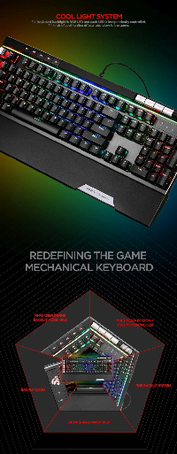 Геймърска механична клавиатура MARVO Pro KG965G RGB - Blue суичове - MARVO-PRO-KG965G 