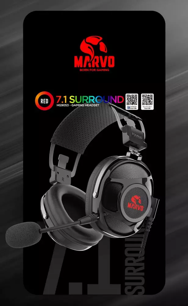 Marvo PRO геймърски слушалки Gaming Headphones HG9053 - 7.1 USB, backlight - MARVO-PRO-HG9053