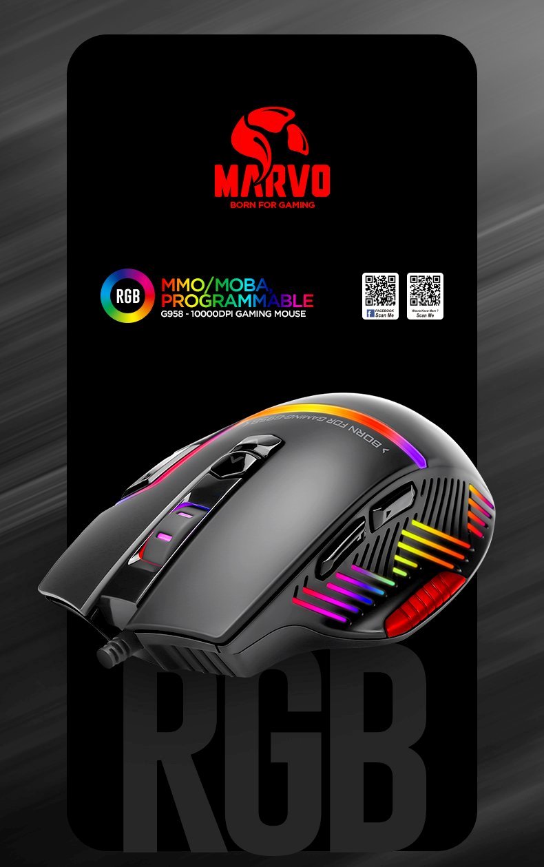 Геймърска мишка Marvo PRO G958 RGB