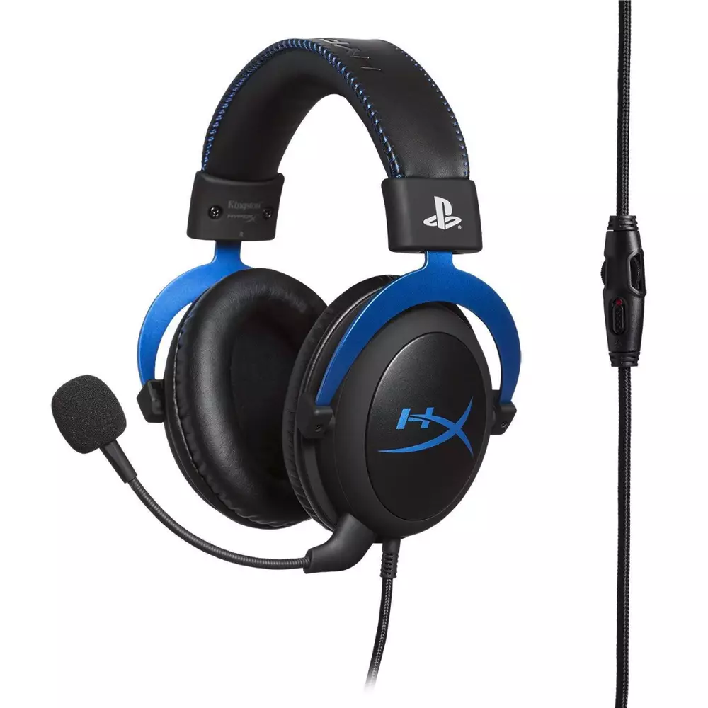 Геймърски слушалки HyperX, Cloud - PS4, Микрофон, Черен/Син