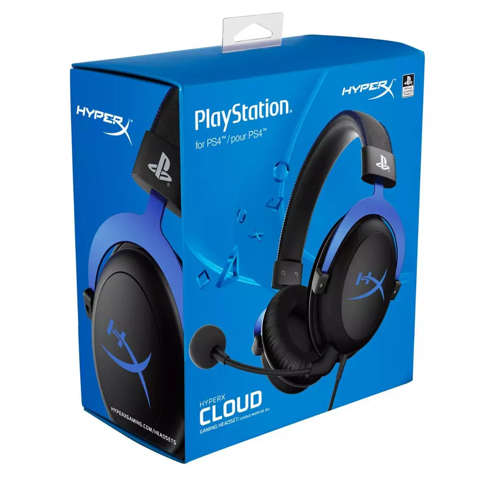 Геймърски слушалки HyperX, Cloud - PS4, Микрофон, Черен/Син