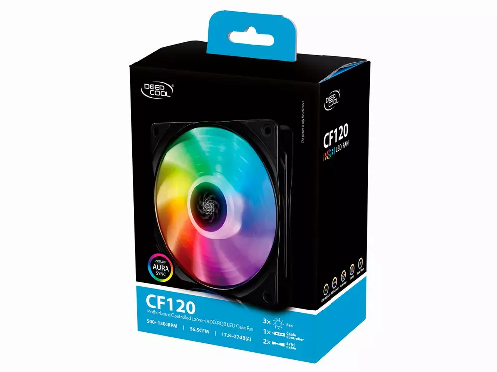Комплект вентилатори DeepCool CF120 RGB 3-in-1, 3x120mm с контролер