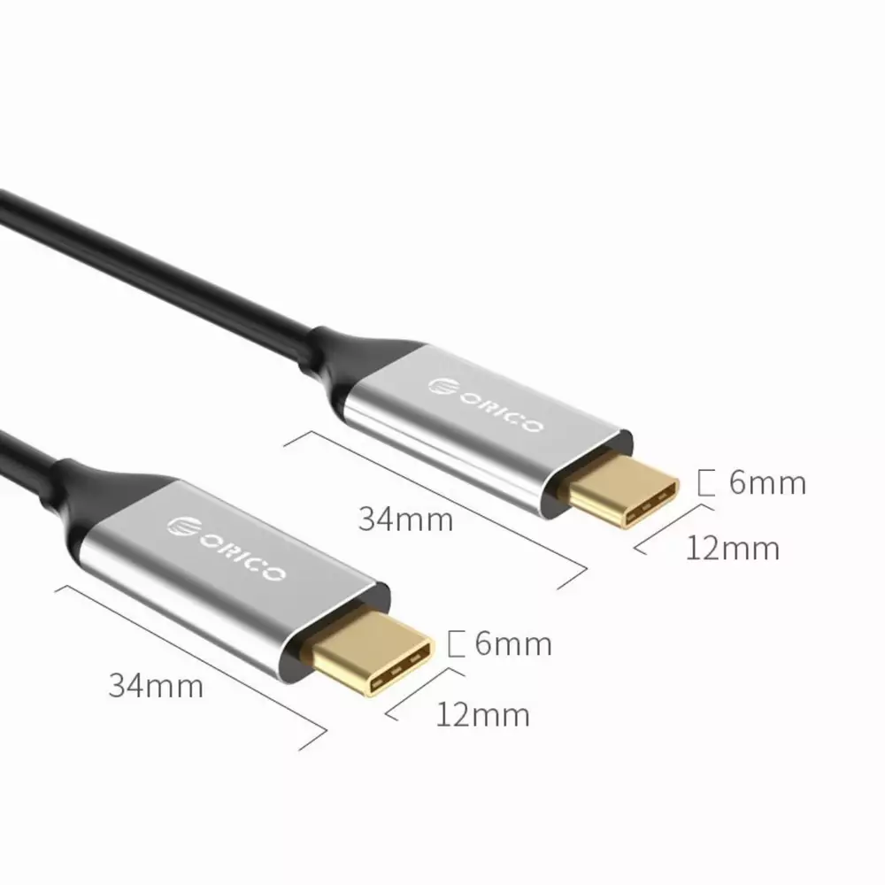 Orico Кабел Cable - Type-C to Type-C Gen2 - 5A, 10Gbps, 0.5m - CCU-05