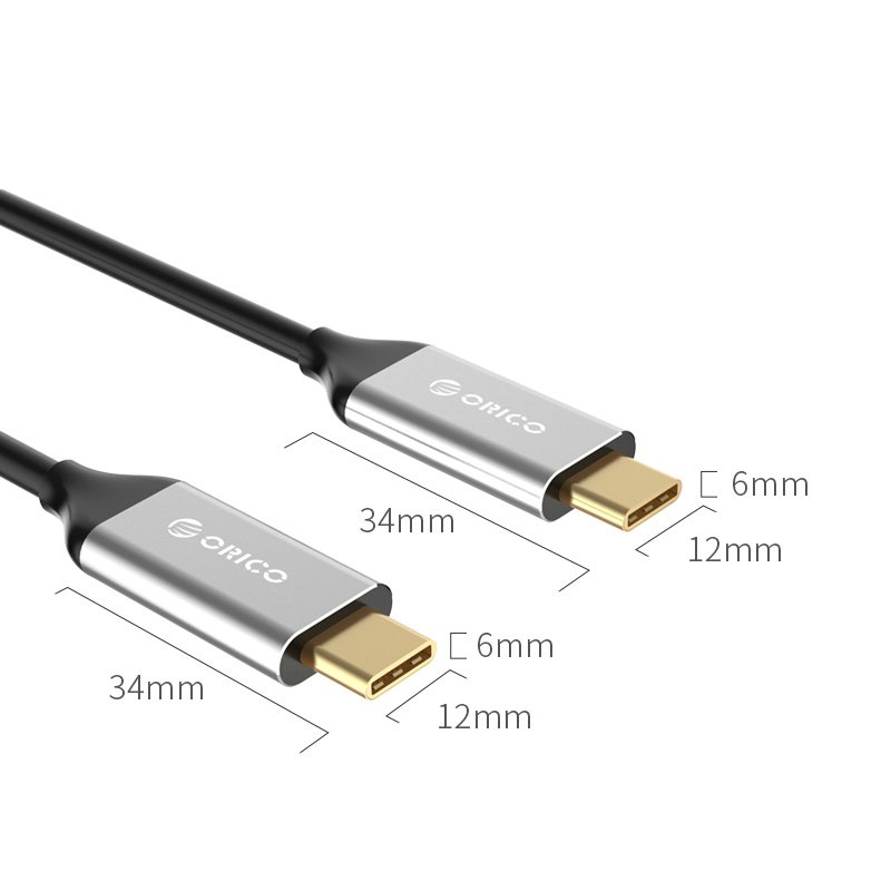 Orico Кабел Cable - Type-C to Type-C Gen2 - 5A, 10Gbps, 0.5m - CCU-05