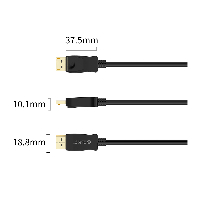 Orico Кабел Cable - Display Port v1.2 DP M / M Black 4K 2m - XD-DTDP4-20-BK