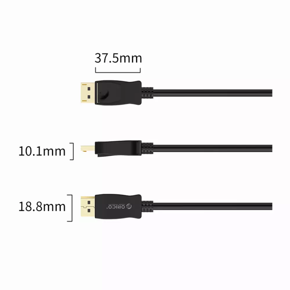 Orico Кабел Cable - Display Port v1.2 DP M / M Black 4K 2m - XD-DTDP4-20-BK
