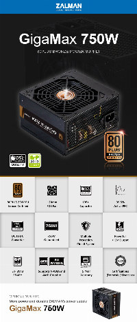 Захранване Zalman GigaMax ZM750-GVII 750W 80+ Bronze
