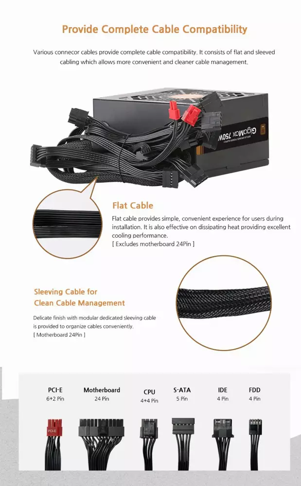 Захранване Zalman GigaMax ZM750-GVII 750W 80+ Bronze
