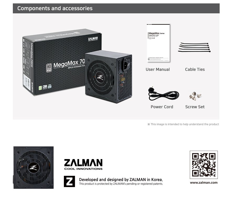 Alimentation Zalman MegaMax ZM700-TXII 700W 80+ PSU
