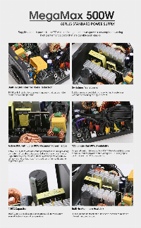 Захранване Zalman MegaMax ZM500-TXII 500W 80+ PSU