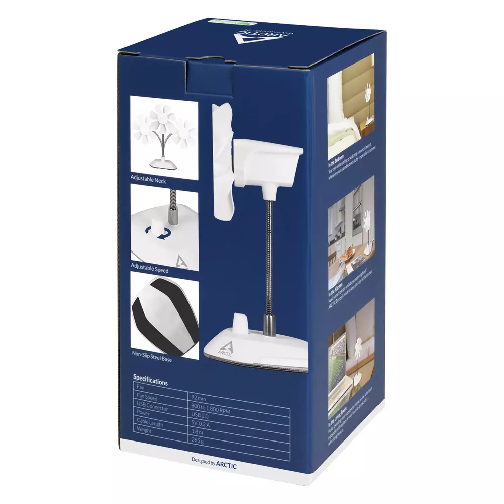 Вентилатор за бюро Arctic Breeze White - USB