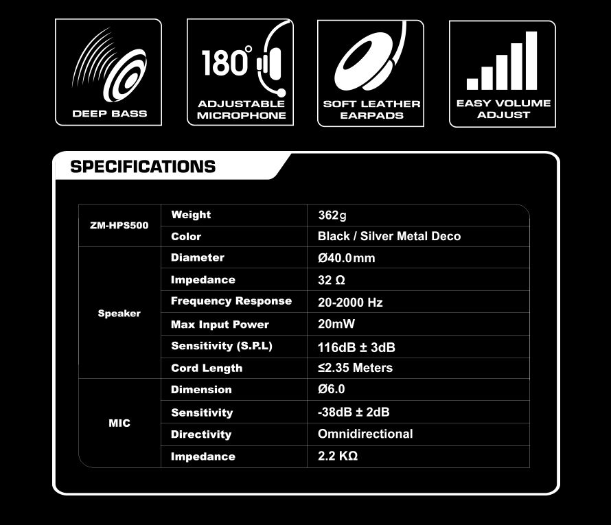 Zalman геймърски слушалки Headphones with mic Gaming ZM-HPS500
