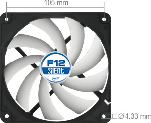 Вентилатор Arctic F12 Silent - 120mm/800rpm