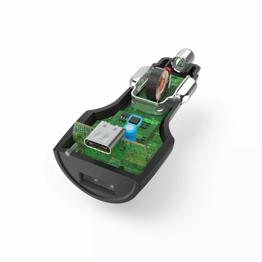 Зарядно за кола/камион HAMA USB-C, PD/QC, 30W, USB-A, Черно