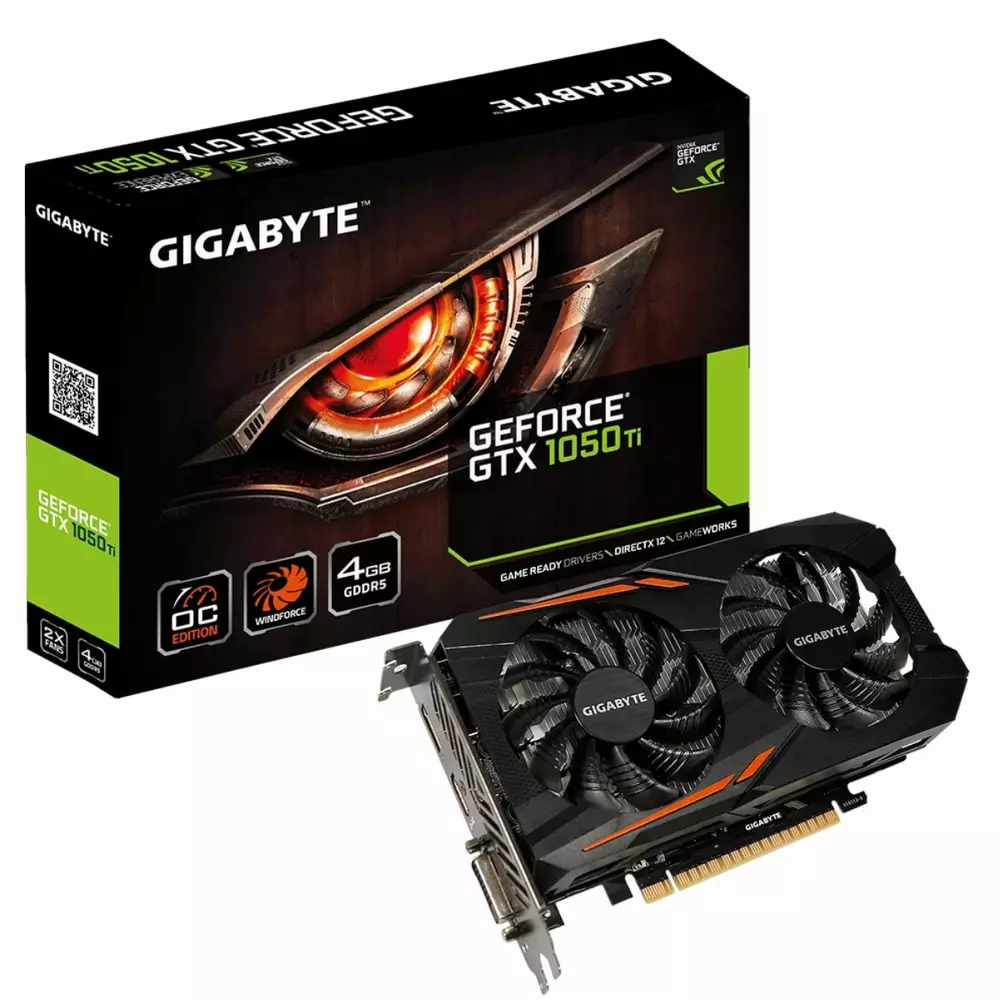 Видео карта Gigabyte GeForce GTX 1050 Ti OC 4G GDDR5