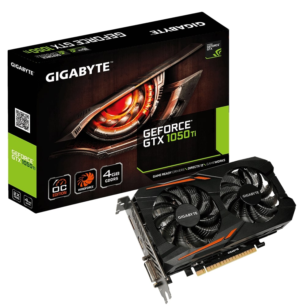Видео карта Gigabyte GeForce GTX 1050 Ti OC 4G GDDR5
