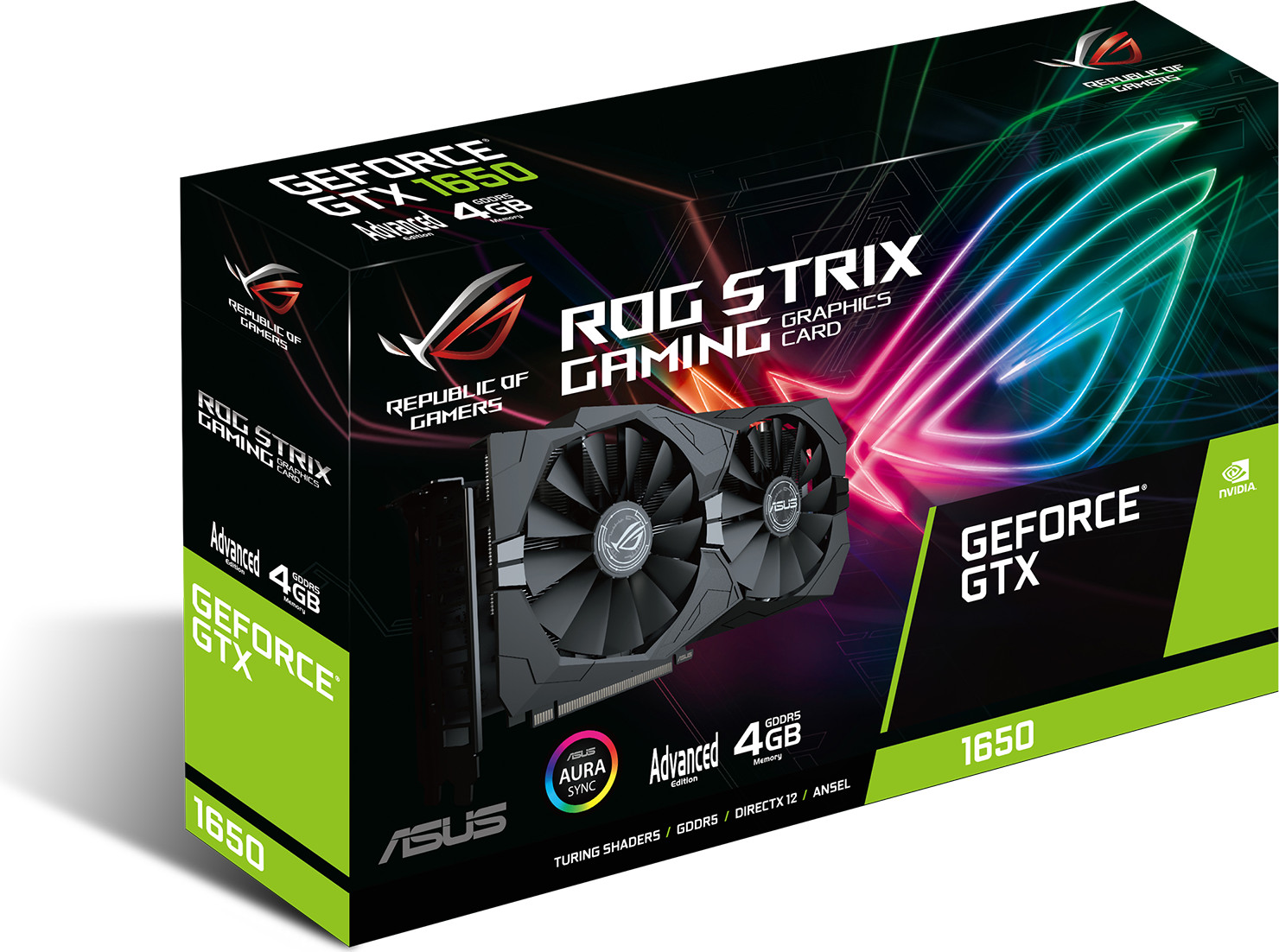 Видео карта ASUS ROG Strix GeForce GTX 1650 Advanced OC Edition 4GB 