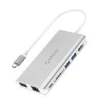 Orico докинг станция Type-C Docking Station Power Distribution - HDMI, USB3.0 x 2, LAN, SD, VGA, Audio - XC-304-SV