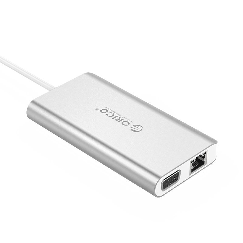 Orico докинг станция Type-C Docking Station Power Distribution - HDMI, USB3.0 x 2, LAN, SD, VGA, Audio - XC-304-SV