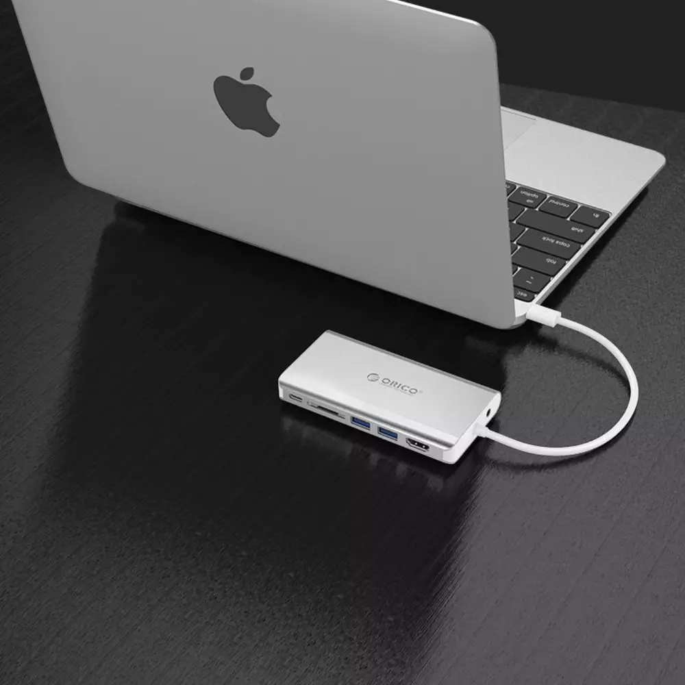 Orico докинг станция Type-C Docking Station Power Distribution - HDMI, USB3.0 x 2, LAN, SD, VGA, Audio - XC-304-SV