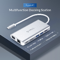 Orico докинг станция Type-C Docking Station Power Distribution - HDMI, USB3.0 x 2, LAN, SD, VGA, Audio - XC-304-SV